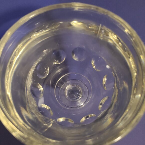 Vintage clear glass "thumbprint" goblet- beer wine juice - Picture 3 of 4